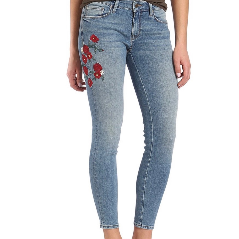 Mavi Mid Flower Embroidered Adriana Skinny Jeans